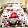 Gnome Theme Custom Blanket Personalized Name & Text Customized Soft Warm Throw Blanket Home Decor