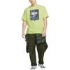 Nike T Shirts Men's Light Lemon Crew Neck Moderate Straight Fit FB8141-736