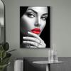Peinture sur toile avec femme aux lèvres rouges, affiches et impressions, art mural, image pour la décoration de la maison du salon