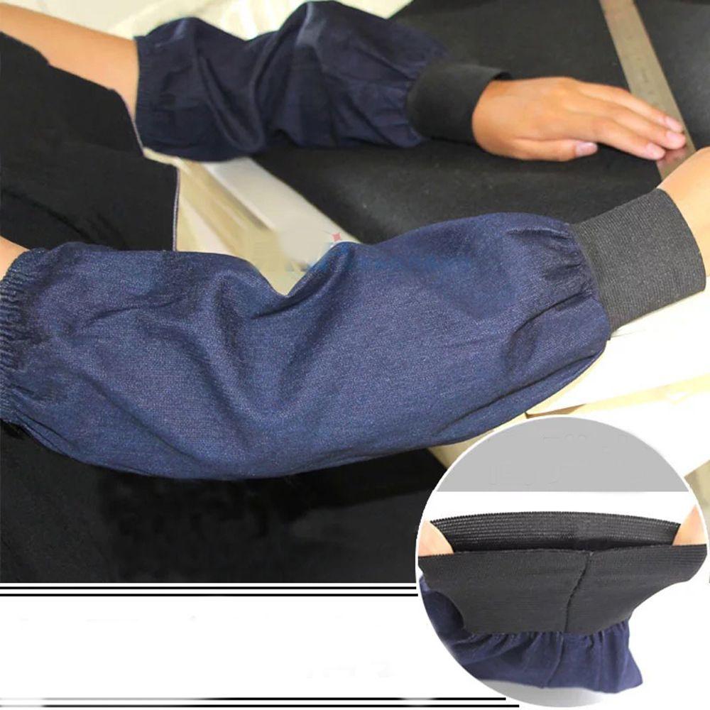 1 Pair Welder Lengthen Arm Protective Sleeves Denim Blue Welding Arm Sleeves Working Sleeves Cut Resistant Heat Protection