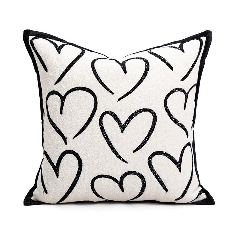 Black and White American Sofa Pillow Cover, Pillowcase, Simple, Sofa Pillowcase Cover, No Filling