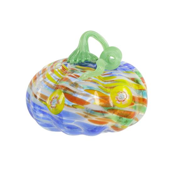 Mini Hand Blown Glass Pumpkin Ornament Collectible Thanksgiving Halloween Faux Crystal Pumpkin Hanging