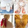 Scarf Ring Clip -T-shirt Ties Clips Clothes Corner Knotted Button for Women Fashion Metal Round Circle Shirt Clip Buckle