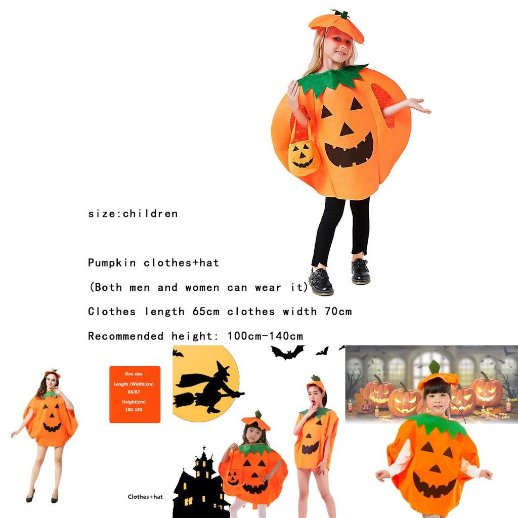 Soft And Comfortable Halloween Pumpkin Clothes With Shoes And Hat