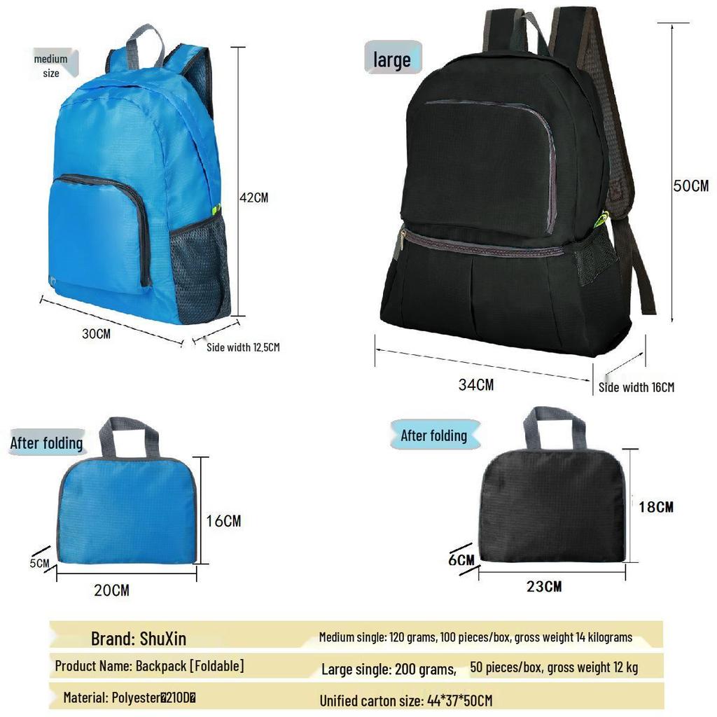 Shuxin Ultralight Foldable Double Shoulder Mountaineering and Travel Backpack