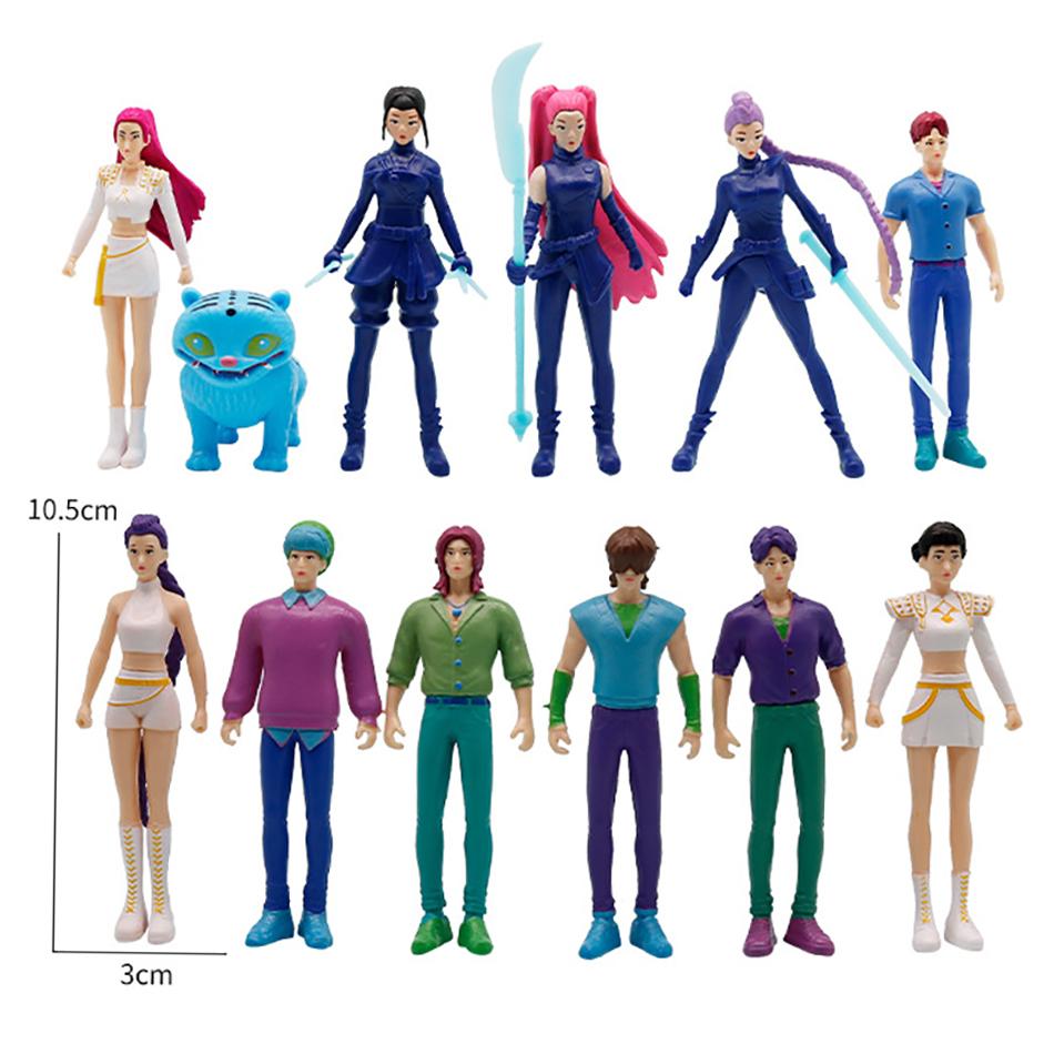 NEW Kpop Demon Hunters Figure Cartoon Kawaii Tiger Rumi Mira Zoey Action Figure PVC Desk Decoration Model Doll Toy Kids Gift