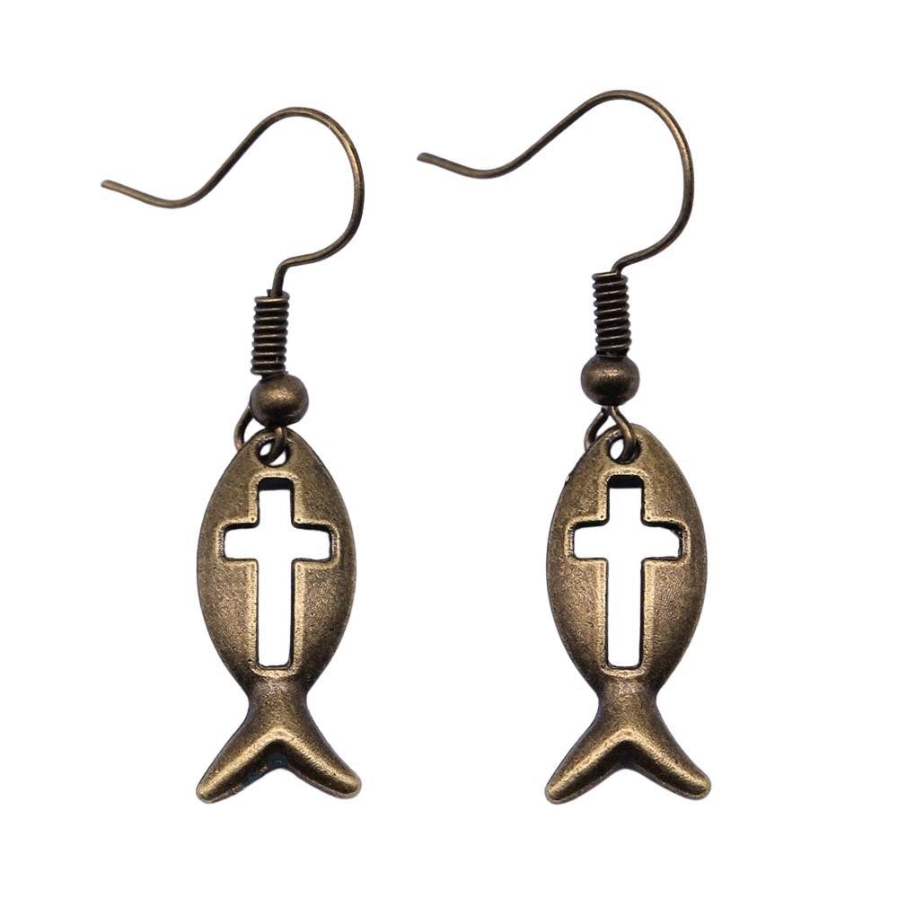 Cross Dangle Earrings Minimalist Gothic Christian Symbol Drop Earrings Girl Jewelry