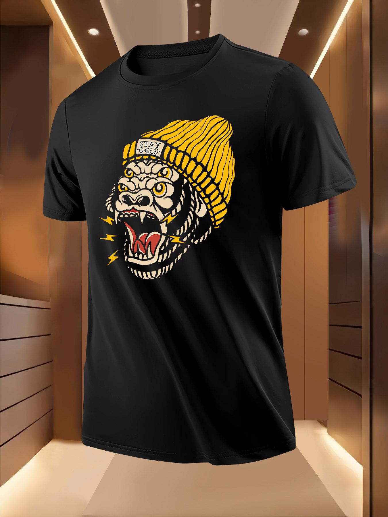 Roaring Gorilla Graphic Tshirt - Lightweight Breathable P... S