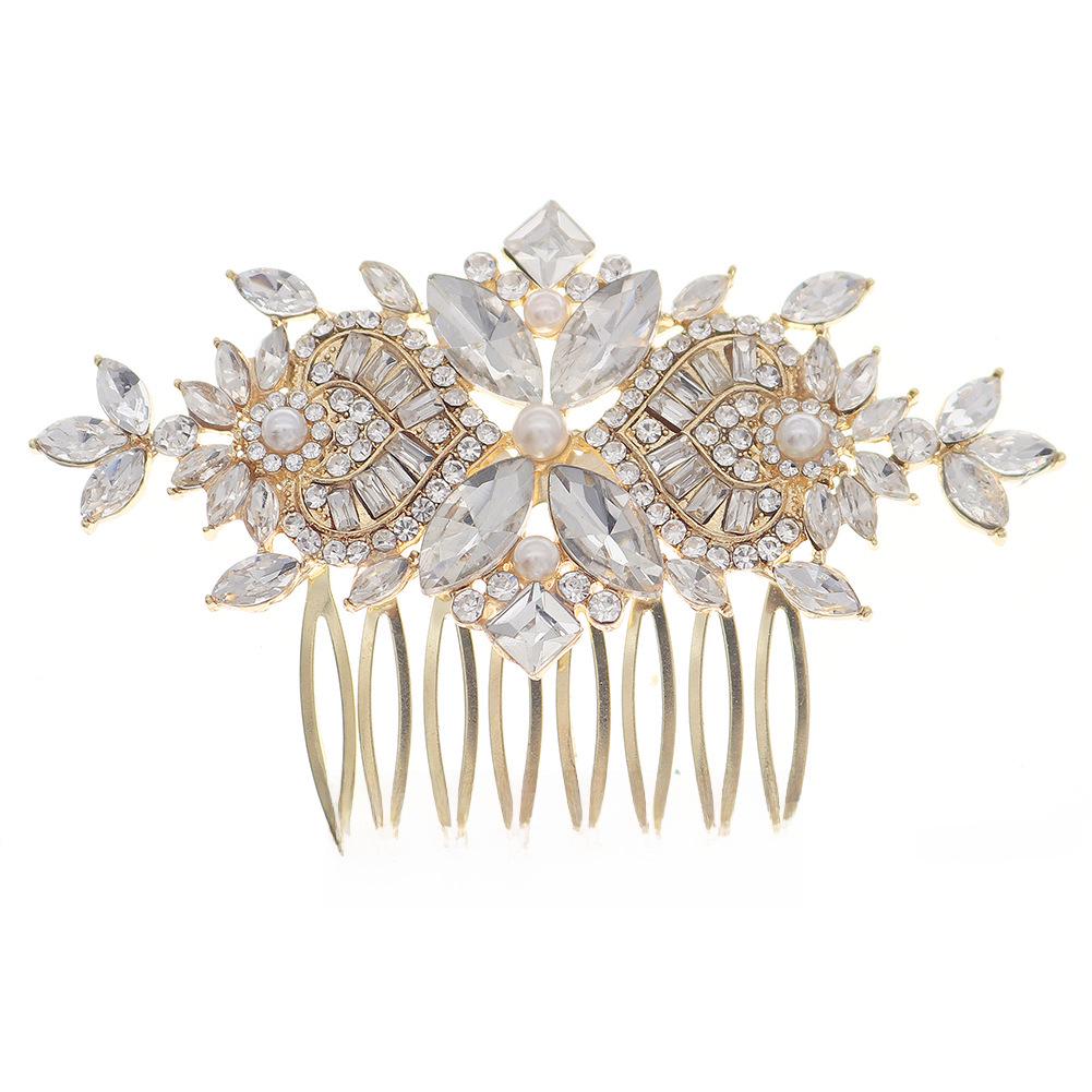Vintage Pearl Rhinestone Bridal Hair Comb - Elegant Wedding & Photography Accessory