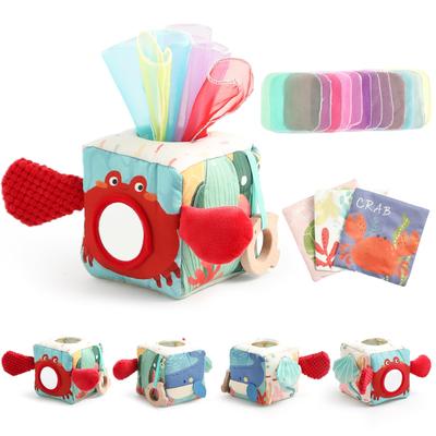 Mamimami Home Tissue Box Made of Tissue Five Senses 1 Year Old and Educational Birthday Present Toy, Cloth, Soft, Play, Stimulation, Montessori,