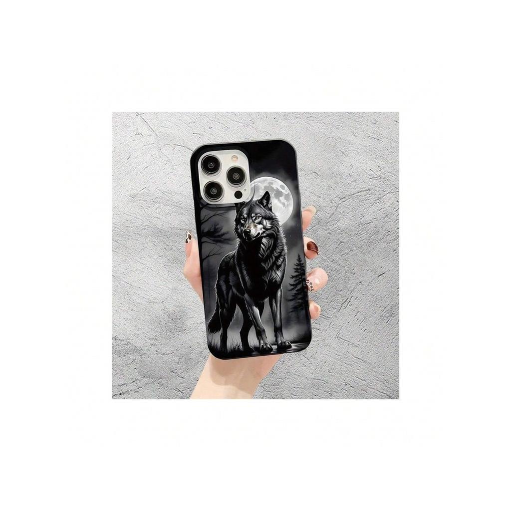 Wolf Howling At Moon Silhouette Frosted TPU Phone Case For IPhone 15 Pro Max & Samsung Galaxy S24 Ultra, Shockproof Cover