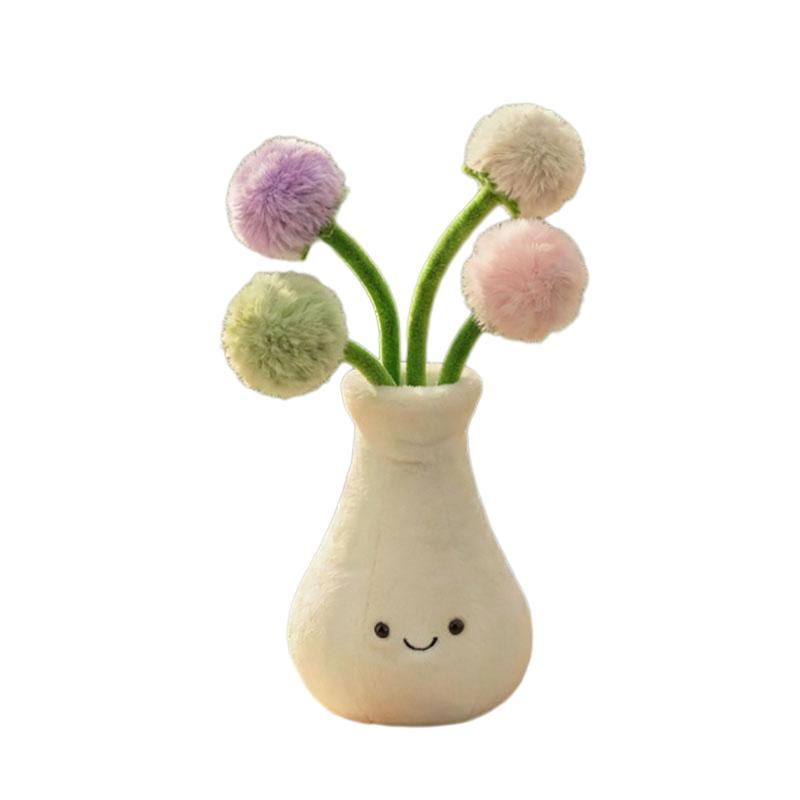 Flowers Green Plant Plush Toy Stuffed Potted Flower Dandelion Lily Iris Tulip Anthurium Orchid Strawberry Home Decor Gift