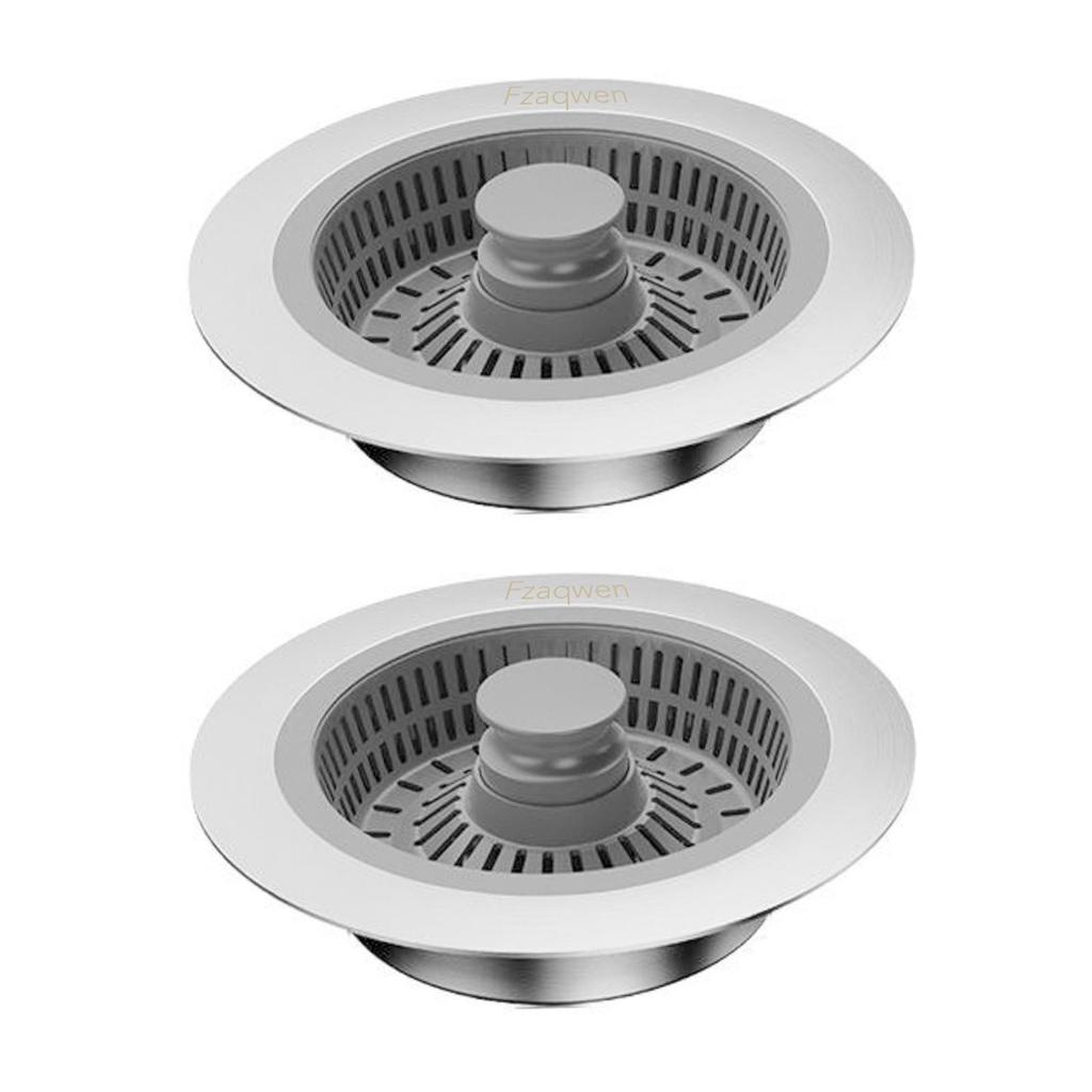 Kitchen Sink Strainer and Stopper Combo Drain Cover Anti Clogging Metal Accessories Practical Effectively Popup Sink Stopper
