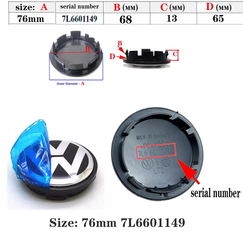 4pcs 55mm 56mm 65mm 70mm 76mm Car Wheel Center Caps Hubcap Cover for VW GTI Jetta MK5 Golf Passat styling 3B7601171