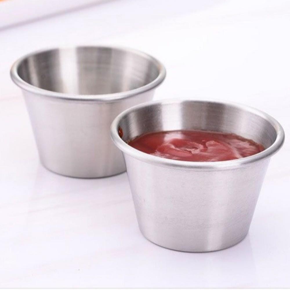 12PCS/SET Stainless Steel Barbecue Dipping Cup Small Size Seasoning Dish Sauce Cup Western Cuisine