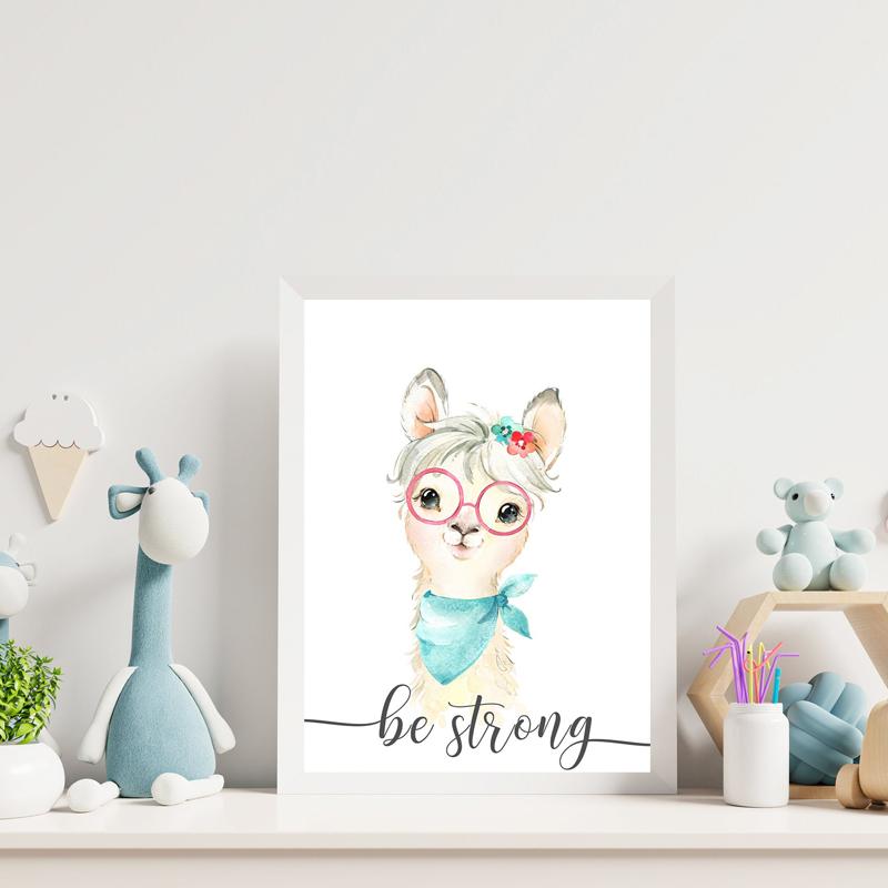 

Набор для печати на стенах с изображением ламы, настенное искусство с изображением альпаки, картины на холсте, детские плакаты и принты, настенные картины для детской комнаты, декор для детской комнаты без рамки 21*30cm No Frame