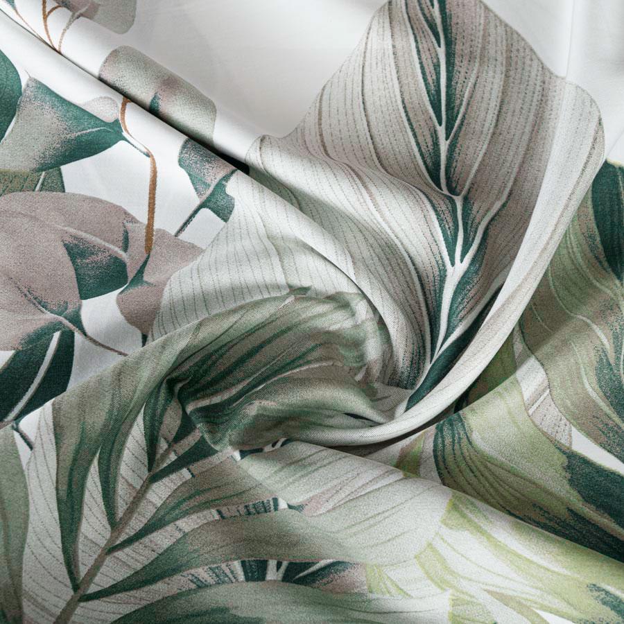 LEAFY Bedding Set 220x200 Cm - Cotton Sateen, Tropical Leaf Pattern
