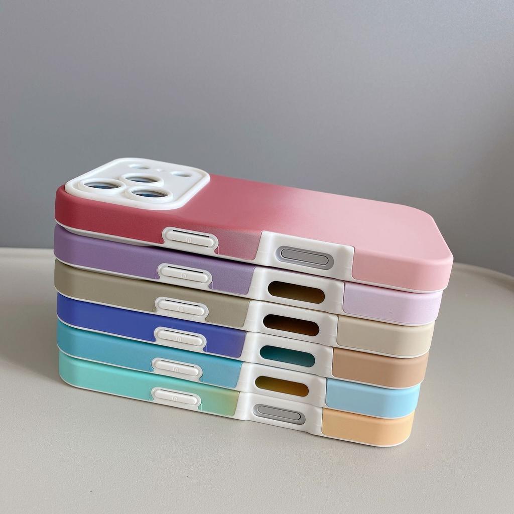 17 Applicable iPhone16promax Two-in-one Skin Feel Gradual Change Apple 15 Anti-drop 14 Mobile Phone Case 13 Protective Case