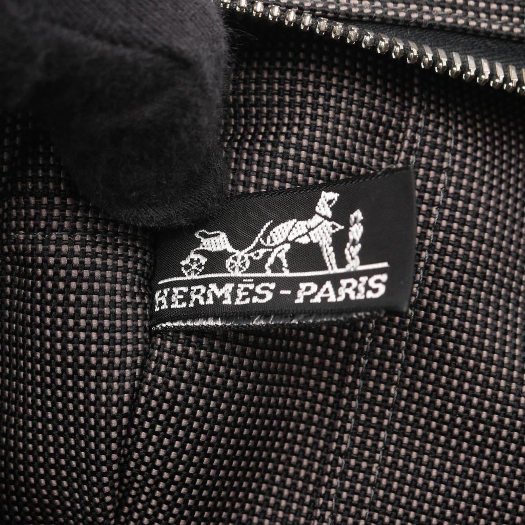 Used HERMES HerlineMM Tote Bag Nylon canvas Gray Used unisex