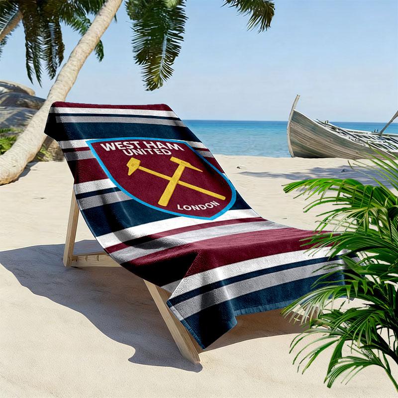 WHUFC Logo Aufdruck Strandtuch, Großes Weiches Schnelltrocknendes Handtuch für Strand Camping Schwimmen