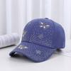 Spring and summer fashion new hot diamond butterfly baseball cap children trendy sun protection visor rhinestone cap