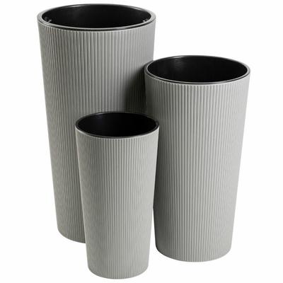 Urbanika Eco Wood Gray Flower Pot Set 3 Pcs