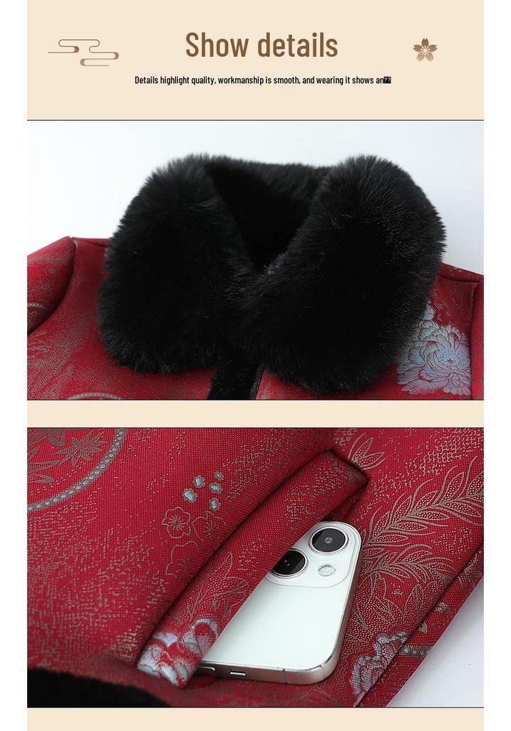Women's Winter Coat: Fur-Collar, Fleece-Lined for Middle-Aged & Elderly - Ideal for Mothers & Grandmothers
