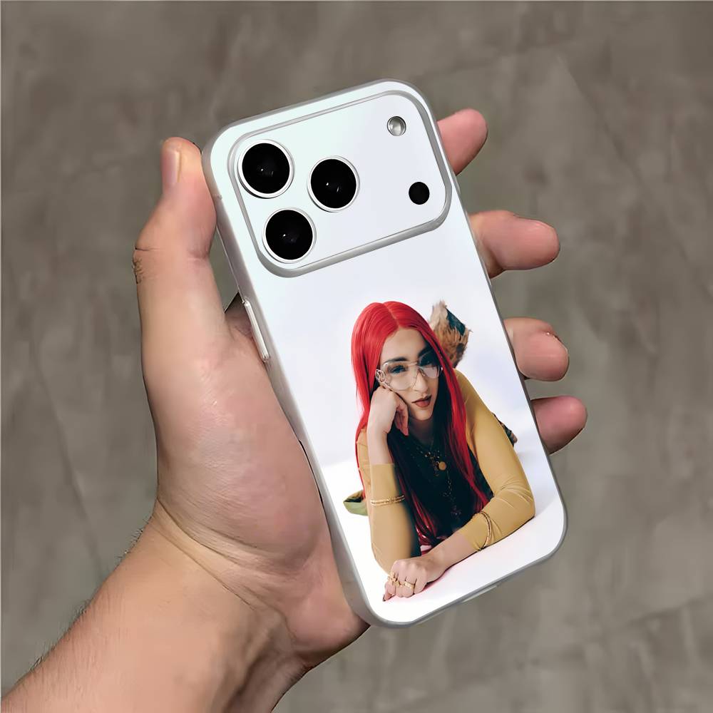 Singer D-De La R-Rose Hot For iPhone 17,16,15,14,13,12,Pro,Max,Plus,Mini Magnetic Wireless Charging Transparent White Phone Case