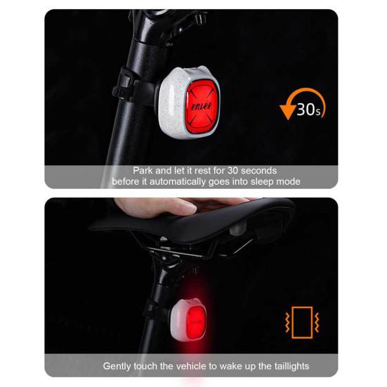 Bicycle Expression Tail Light with Brake Sensor Waterproof USB Rechargeable Universal MTB Road Mountain Bike Cycling Night Riding Warning Rear Lamp