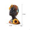 African Woman Head Statue Resin Decoration Sunflower Sculpture for