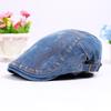Women Hat Vintage Simple Denim Cap Fashion Embroidered Beret Outdoor Visor Forward Hat