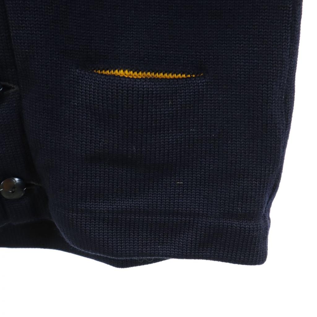 VINTAGE 70s lettered cardigan Long sleeve knit cardigan Navy system Women Used