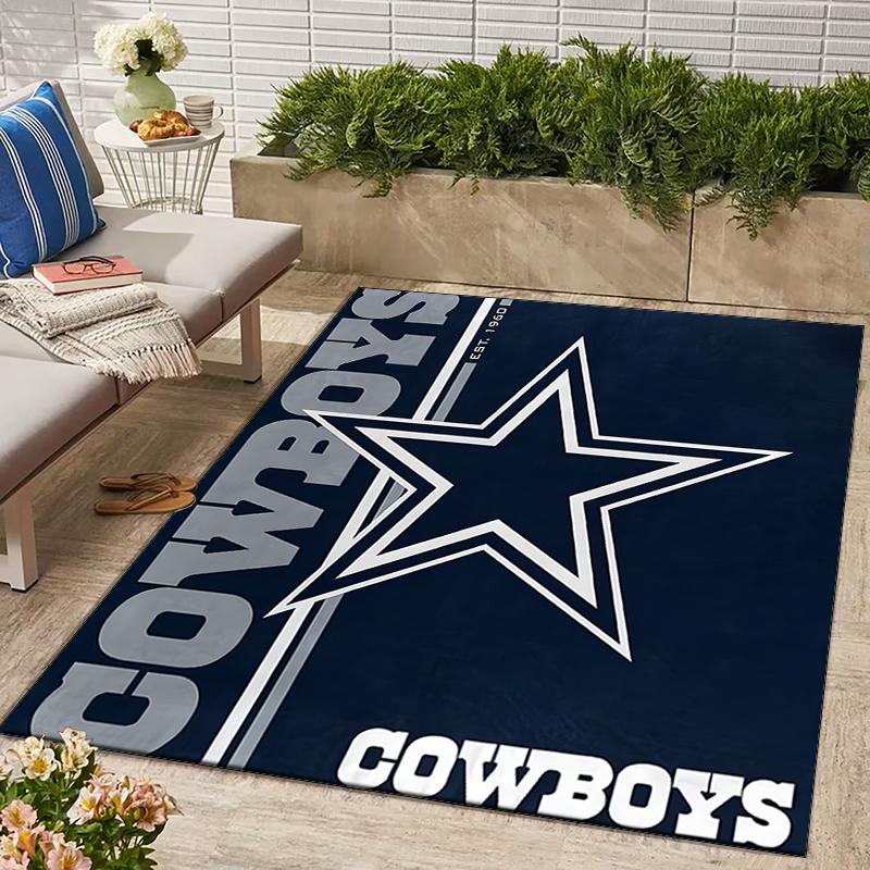 Dallas Cowboys Design Area Rug - Non-Slip, Soft & Cozy Floor Mat for Living Room, Bedroom, Office - Indoor/Outdoor Decorative Carpet