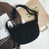 Large Capacity Canvas Crossbody Dumpling Bag for Students - Solid Color, Black & Beige