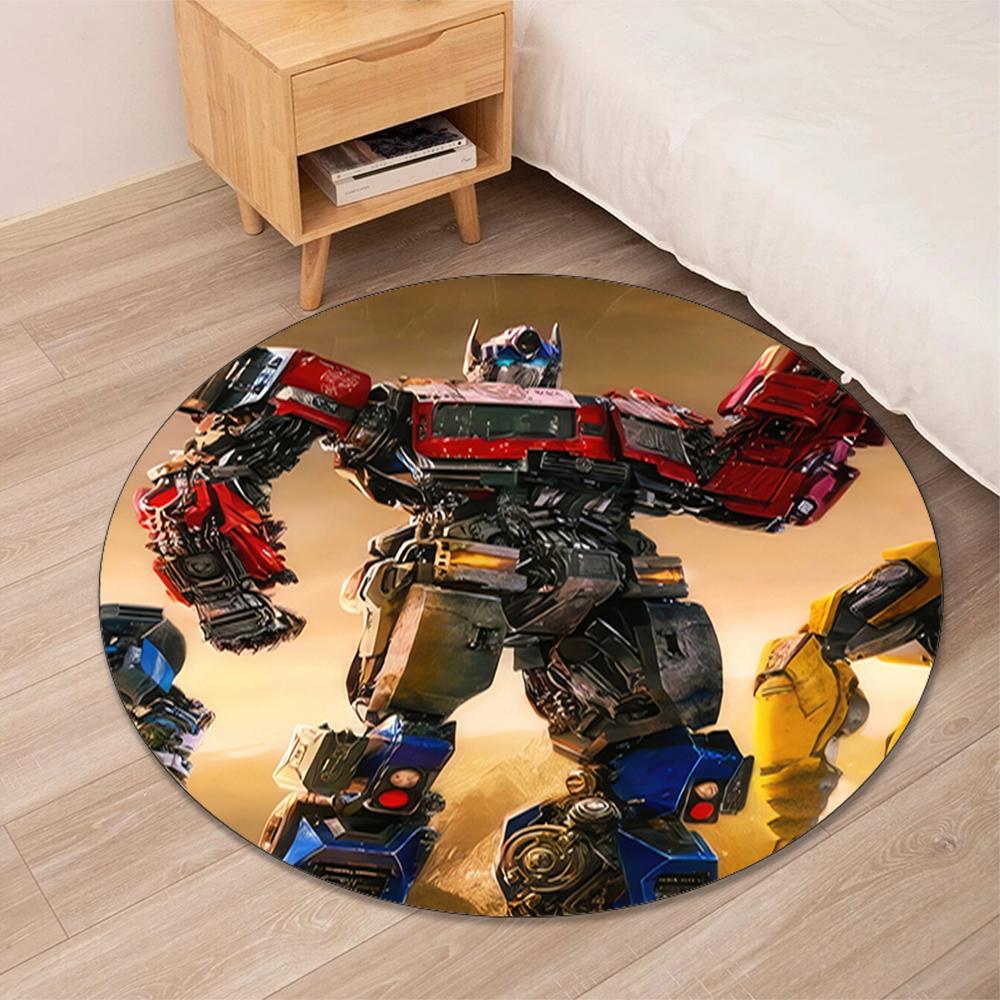 Optimus Prime Printed Round Rug Carpet Chair Rug Area Rug Entryway Doormats,for Office Chair Living Room Bedroom Kitchen Room.