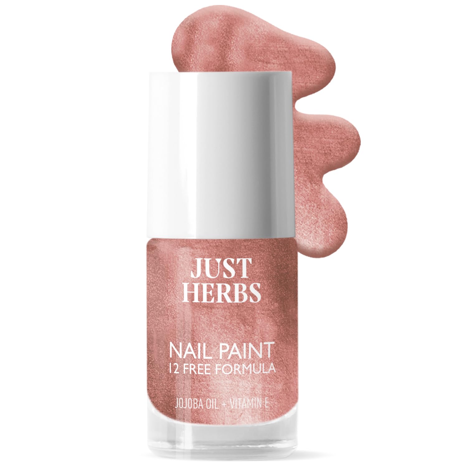 

Just Herbs Nail Polish 12 Chemical Free Formula Quick Dry, Glossy Finish and Long Lasting Nail Paints (Rose Gold)