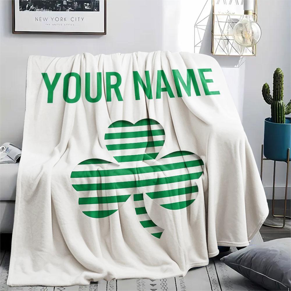 Custom Name,Celtic Football Club Printed Flannel Blanket, soft throw for bedroom sofa, washable, Christmas present, great gift.