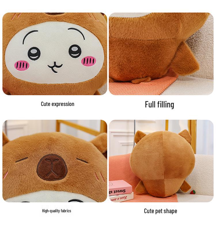 Chiikawa Capybara & Hachiware Usagi Plush Pillow - Kids' Birthday Gift