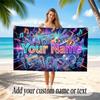 Music General Theme Beach Towel Personalized Custom Name & Text Soft Quick Dry Beach Towel for Swimming Travel