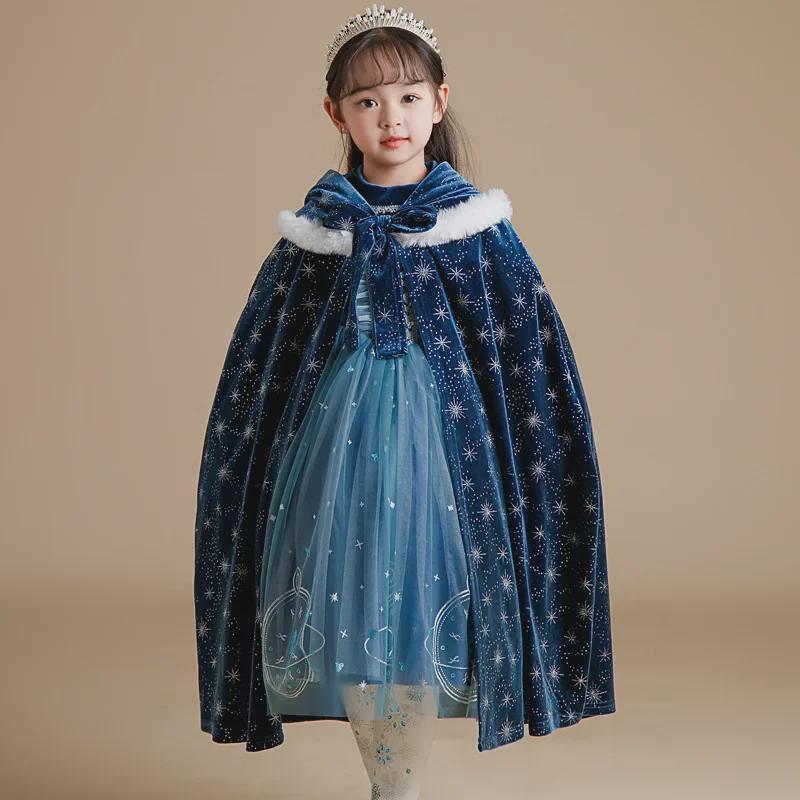 Elsa Princess Velvet Winter Dress for Girls - Thickened Skirt