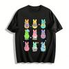 Cute Book-Loving Bunny Print Casual T-Shirt Pure Cotton T-shirt