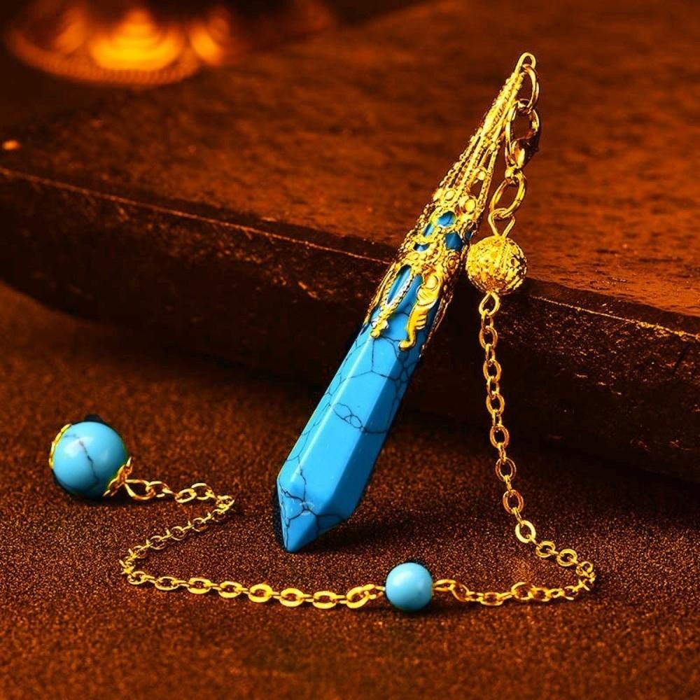 Energy Natural Crystal Pendulums Hexagon Cone Witch Spiritual Pendulos Jewelry Gift