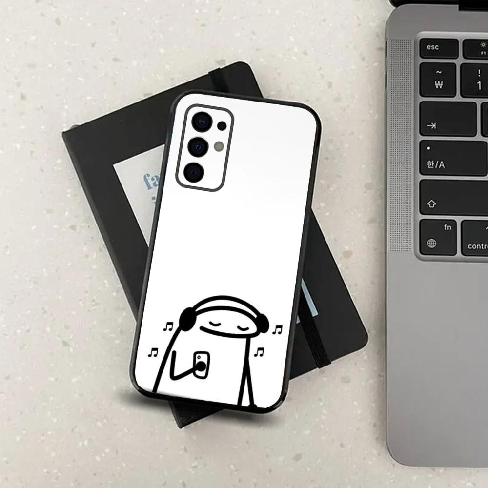F-Flork Cute Funny Meme Phone Case For Samsung S24,S21,S22,S23,S30,Ultra,S20,Plus,Fe,Lite,Note,10,9,5G Black Soft Cover