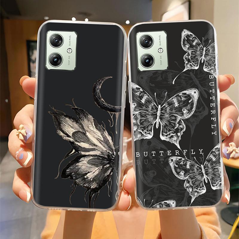 Soft Case For Moto G54 5G Case MotoG54 Silicone Phone Back Cover For Motorola Moto G54 Case XT-2343-1 Flower Love Heart Fundas