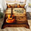 Music Guitar Duvet Cover Digital Printing Set Bedding Decorative Quilt Cover Pillowcase Three-Piece Set