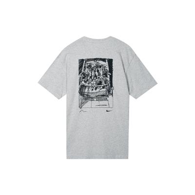 SB Graffiti Print Round Neck Short Sleeve T-Shirt Men Tops Light-Grey DR7768-050