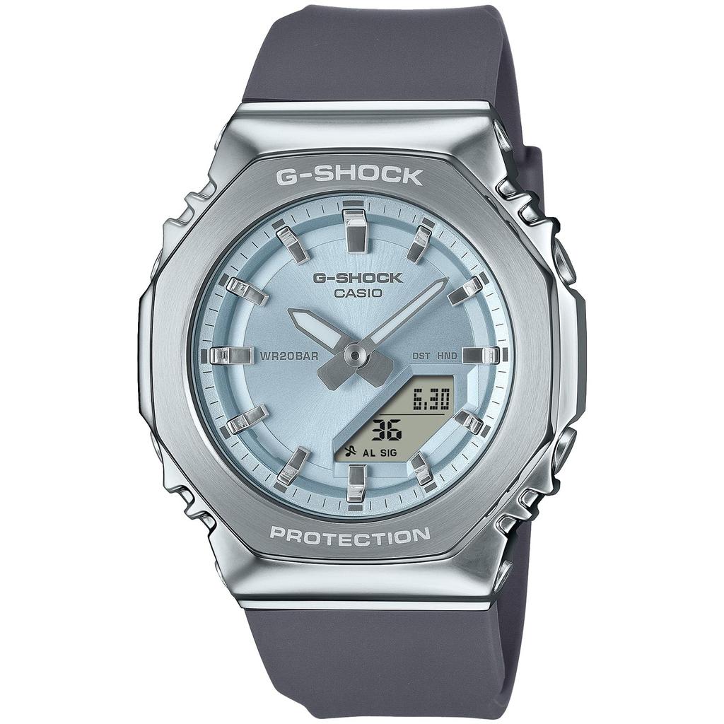 Casio G-SHOCK GM-S2110-2AJF Mid-size Model Metal-covered Women's Watch, Genuine Domestic Product, Dark Gray/blue.