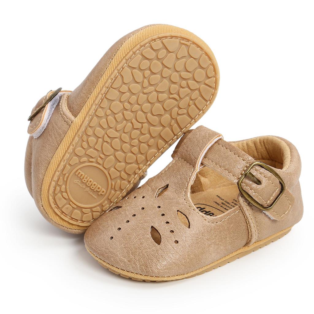 Girls Classic Heart Rubber Sole Anti-slip Shoes Multicolour Princess Toddlers PU Dress Shoes First Walker Toddler Crib Shoes
