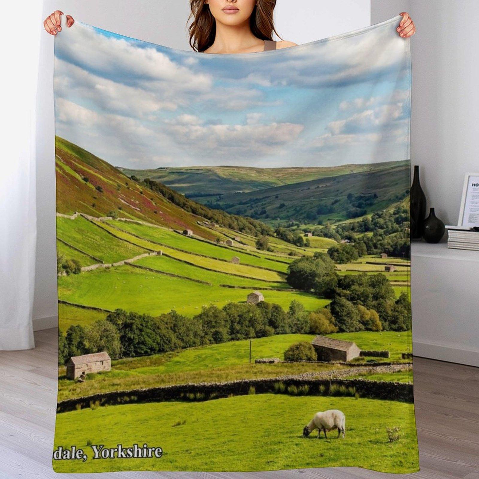 

Yorkshire Dales Throw Blanket Soft Sherpa Fleece Warm Blanket for Winter 102x76cm(40x30in)