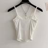 Honey J Coed Cap Integrated Ribbed Button Asymmetrical Tank Top 3 Colors